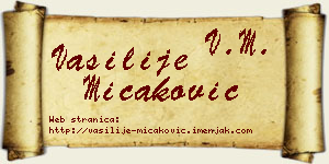 Vasilije Micaković vizit kartica
